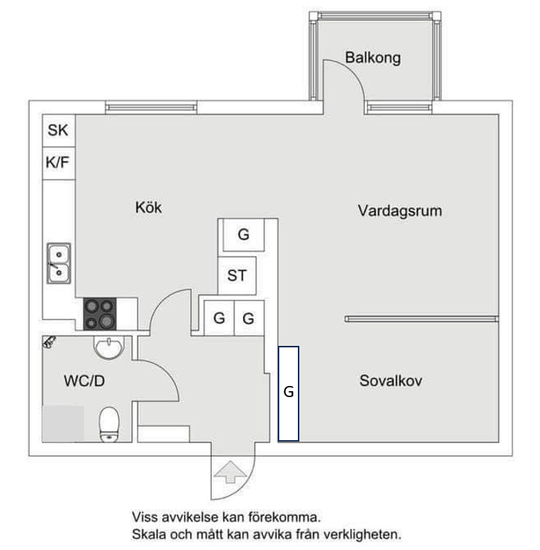 Lägenhet, 2 rooms, 38 sqm, Stockholm