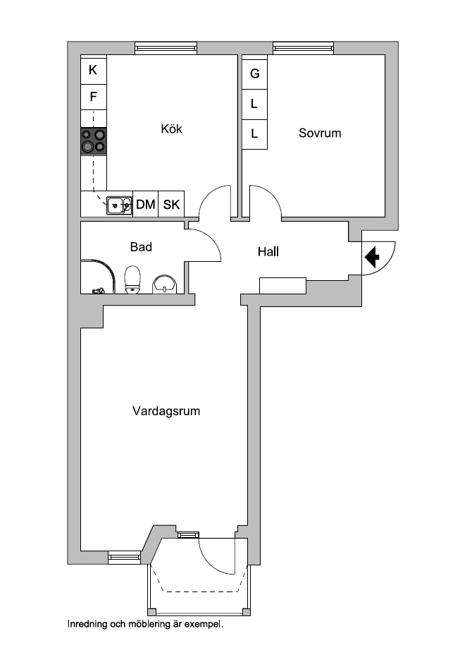 2 rok · 57 m² i Halmstad – bild 2