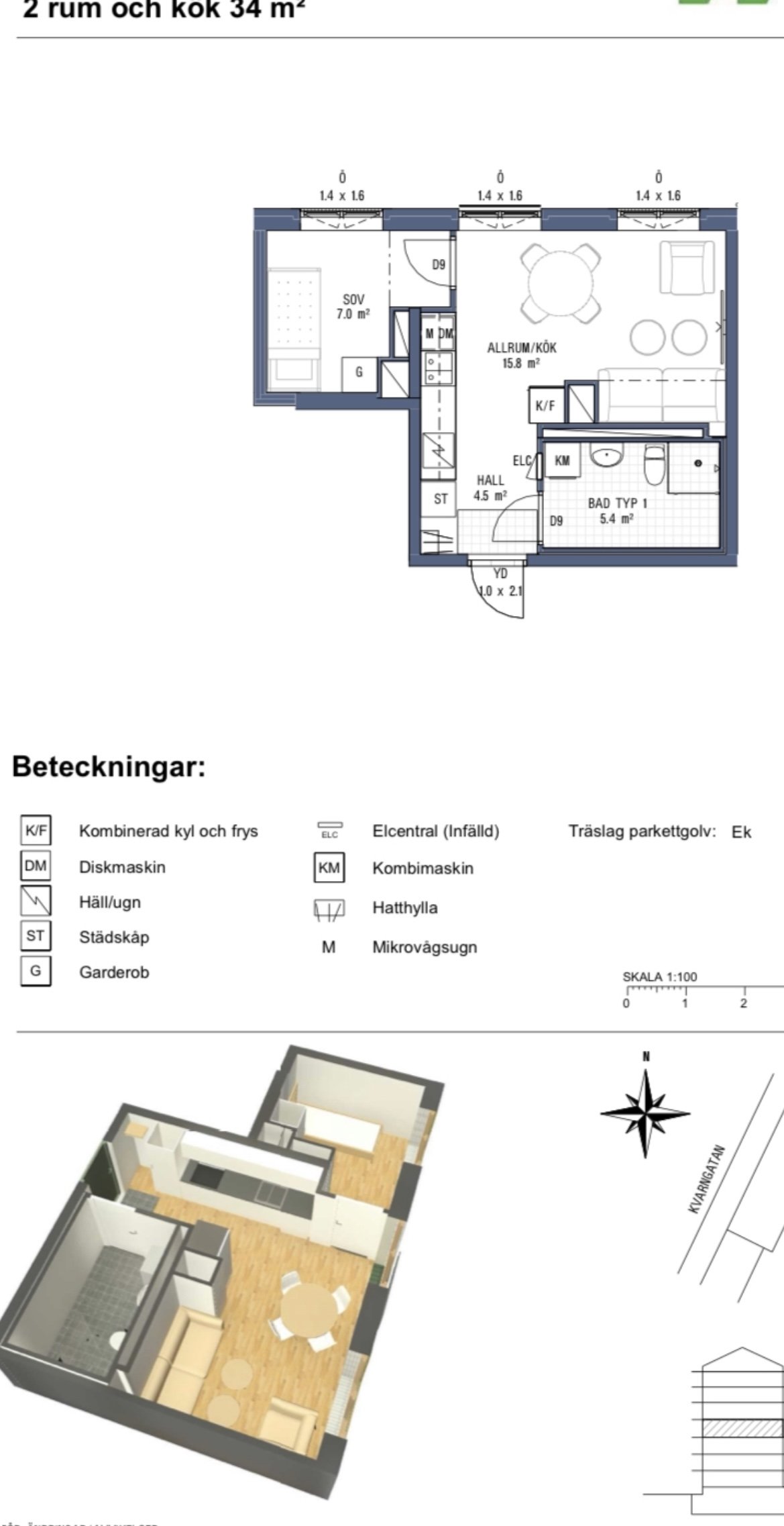 Lägenhet, 2 rum, 34 kvm, Sundbyberg