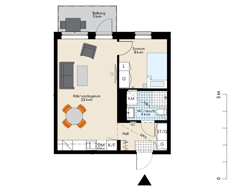 Lägenhet, 2 rum, 41 kvm, Västerås