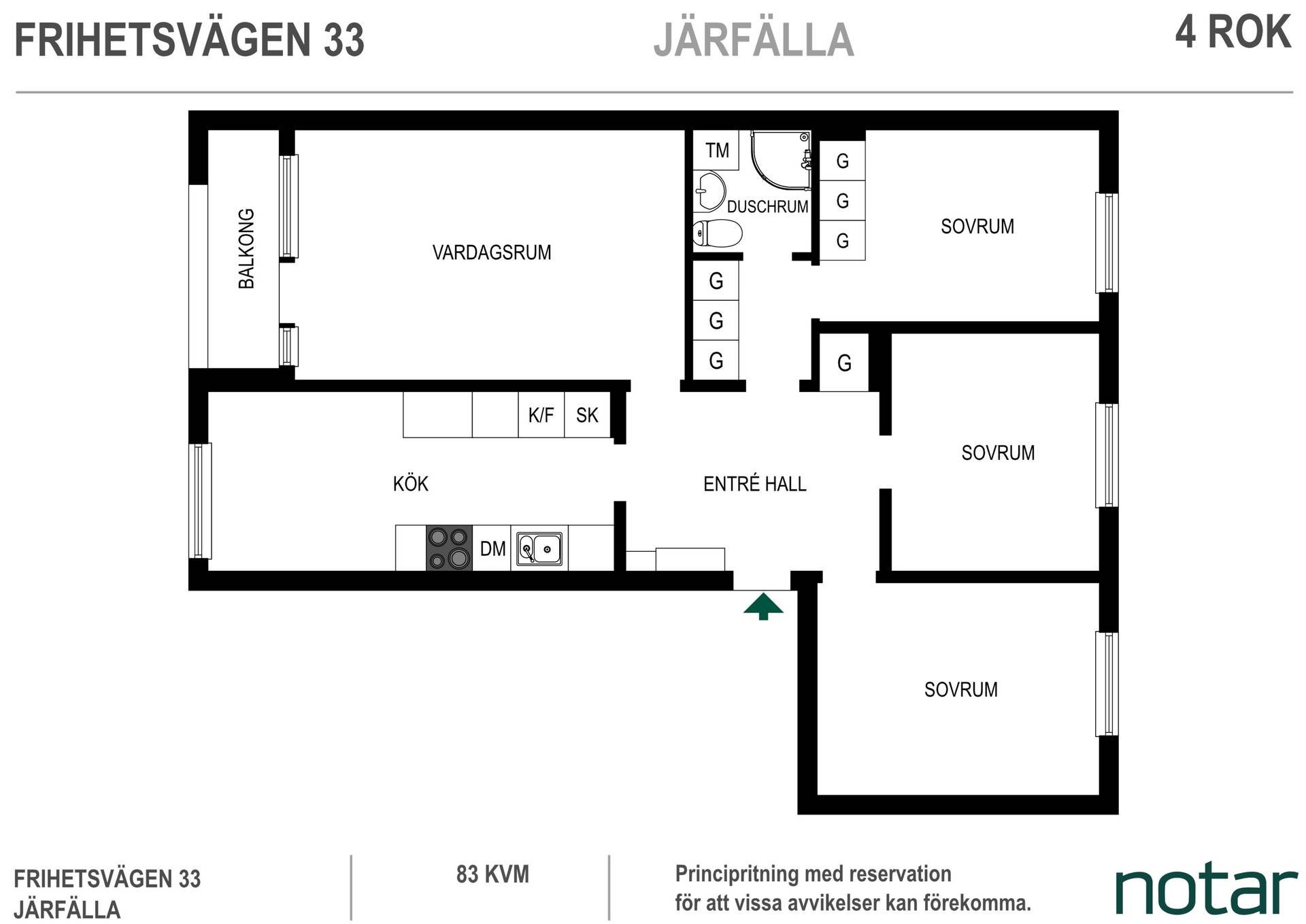 Lägenhet, 4 rooms, 83 sqm, Järfälla