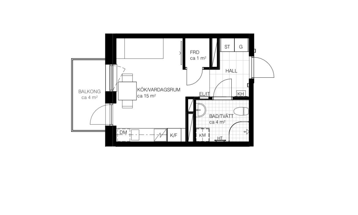 Lägenhet, 1 rooms, 25 sqm, Sundbyberg