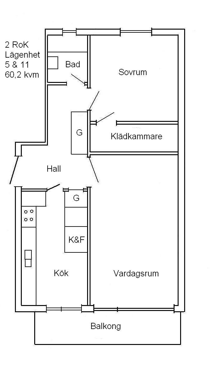 Lägenhet, 2 rooms, 63 sqm, Hammenhög