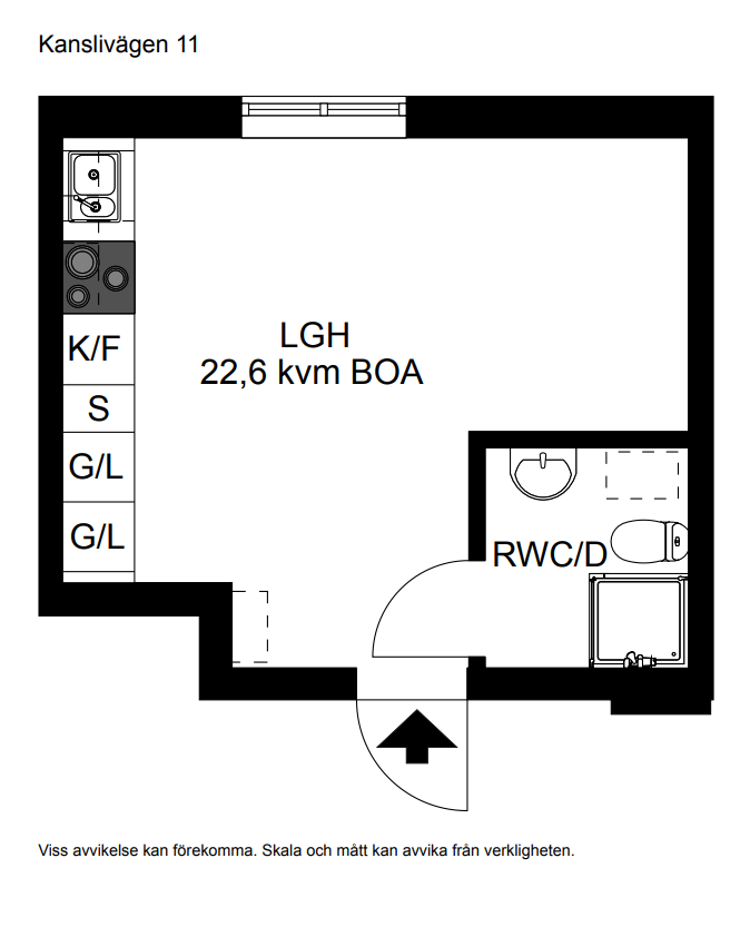 Lägenhet, 1 rooms, 21 sqm, Stockholm