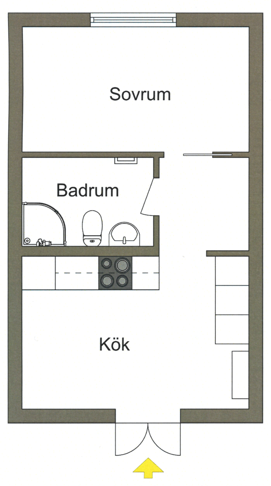 Lägenhet, 2 rooms, 32 sqm, Visby