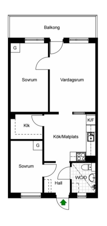 Lägenhet, 3 rooms, 55 sqm, Spånga