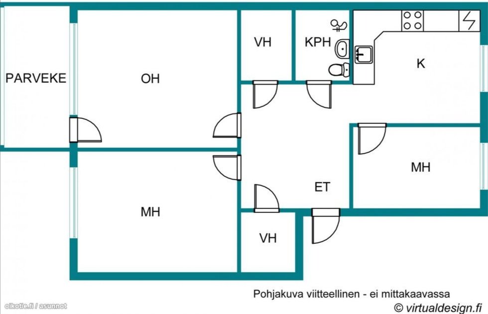 Tilava siistikuntoinen perheasunto palveluiden lähellä 1