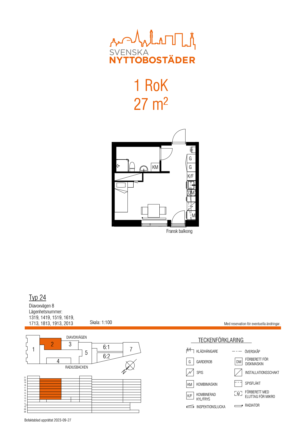 Lägenhet, 1 rooms, 27 sqm, Hägersten