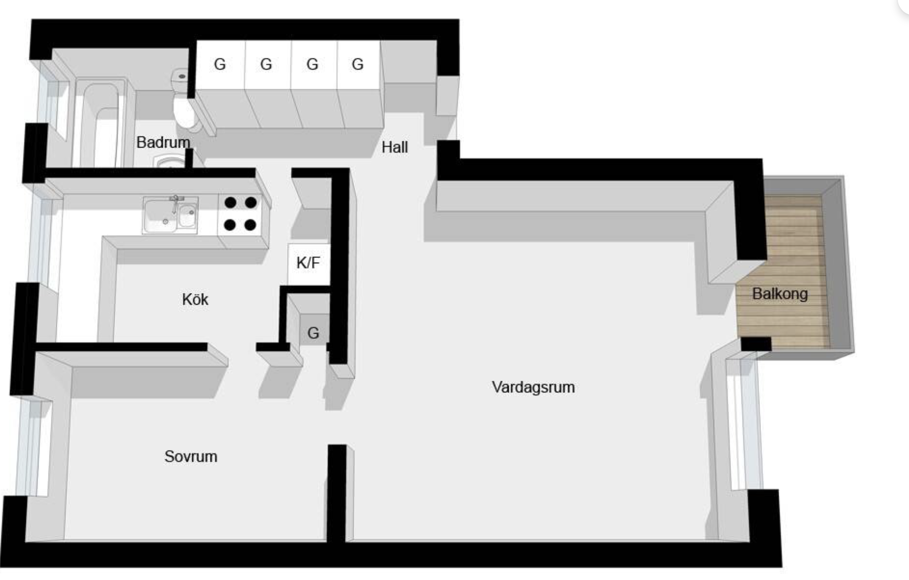 2 rum och kök, Bromma — 14 000 kr/mån — bild 2