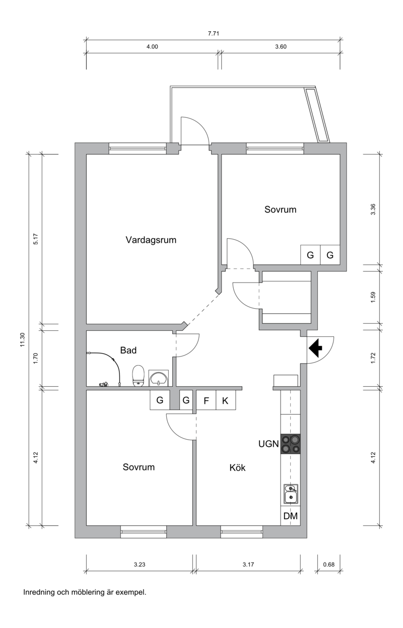 Lägenhet, 3 rum, 78 kvm, Borås