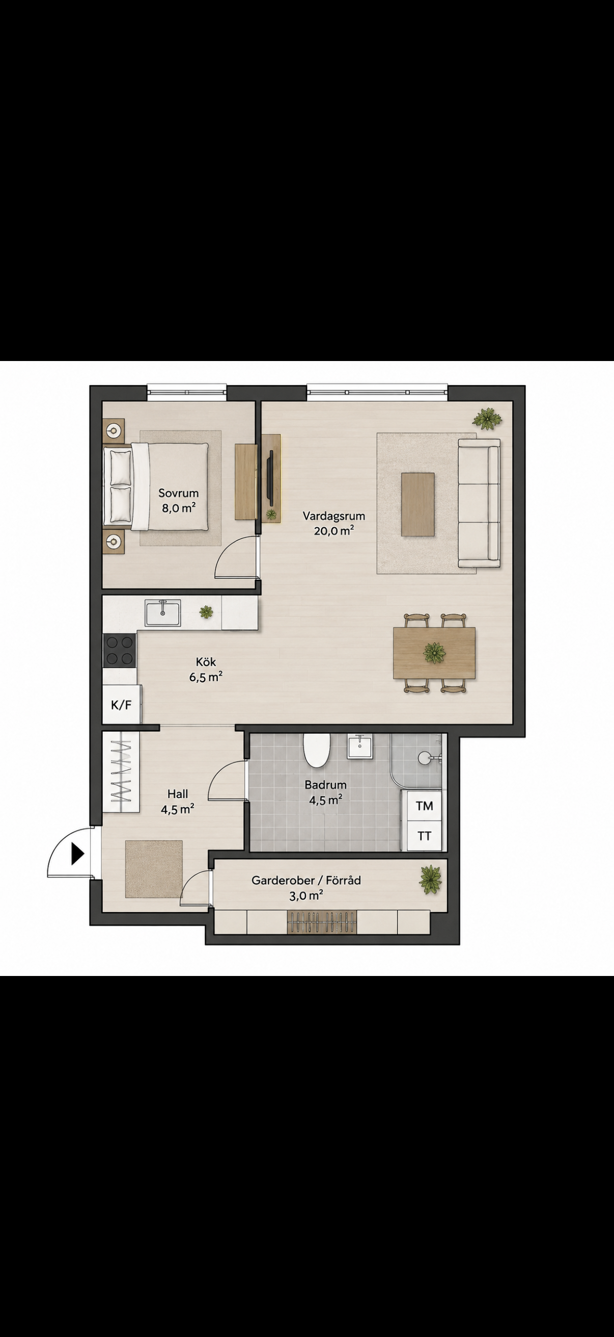 Lägenhet, 2 rooms, 42 sqm, Stockholm