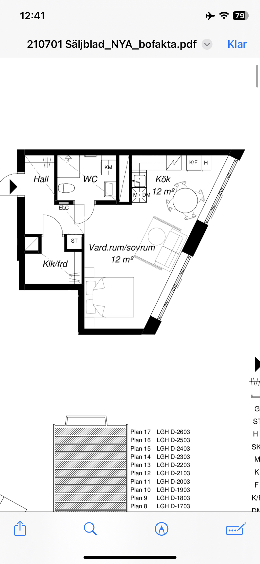 Lägenhet, 1 rooms, 39 sqm, Göteborg