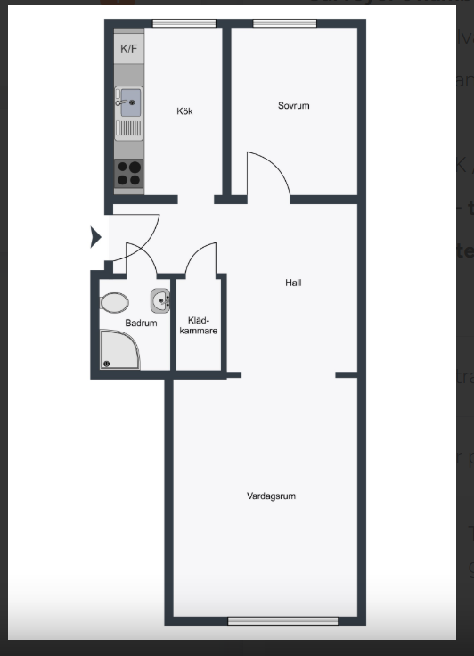 Lägenhet, 2 rooms, 54 sqm, Malmö
