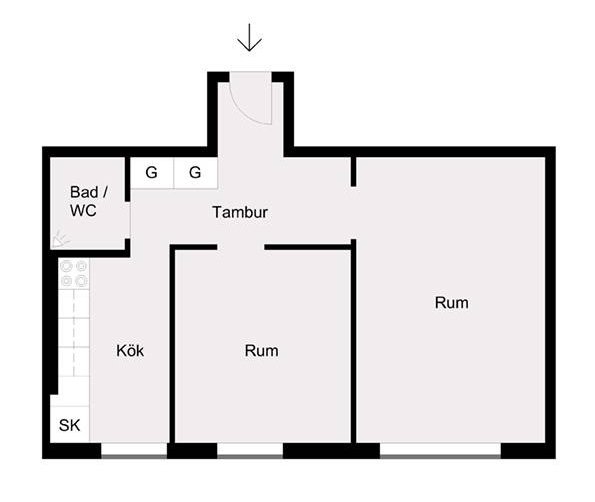 Lägenhet, 2 rooms, 50 sqm, Malmö