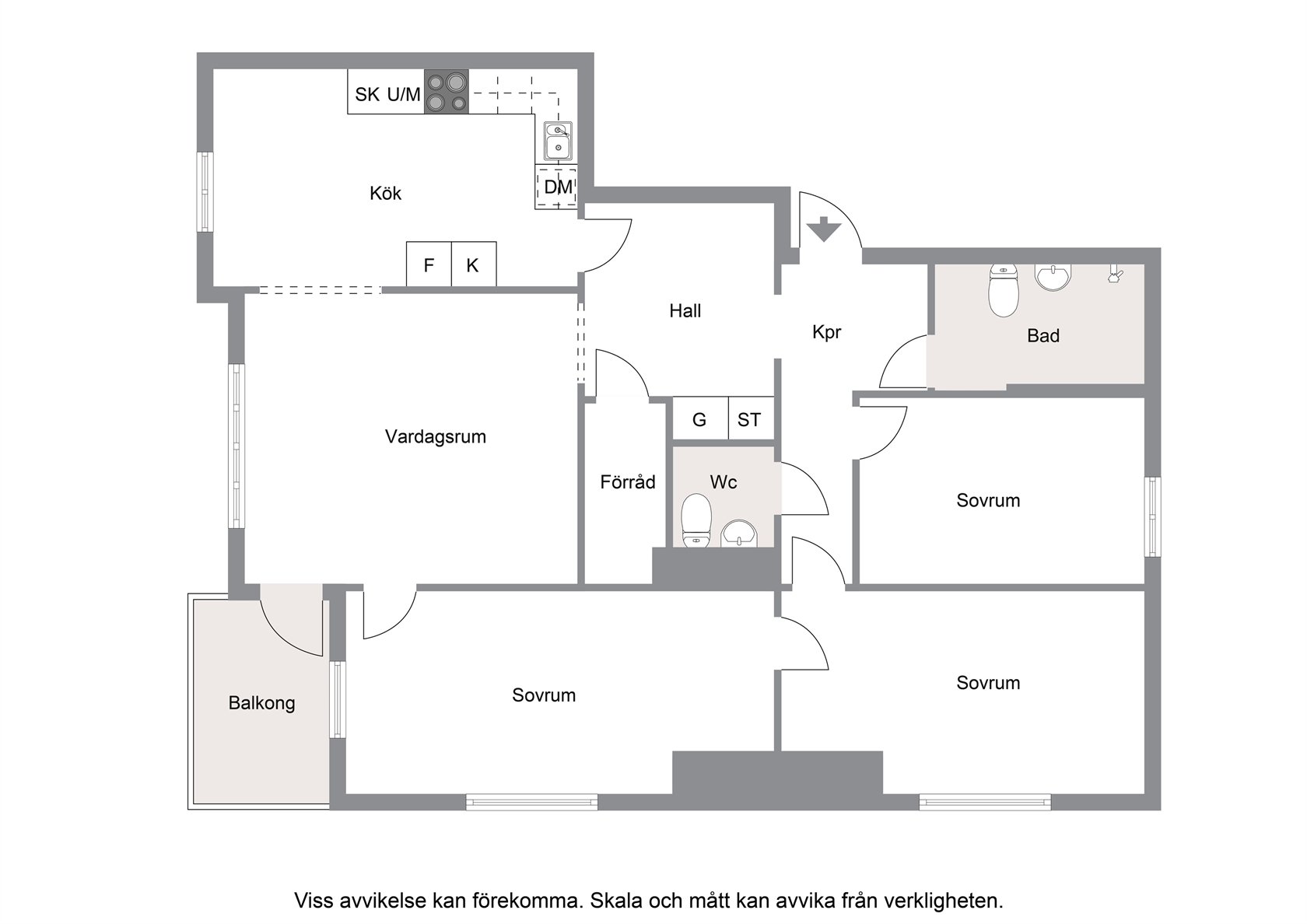 Lägenhet, 5 rooms, 106 sqm, Järfälla