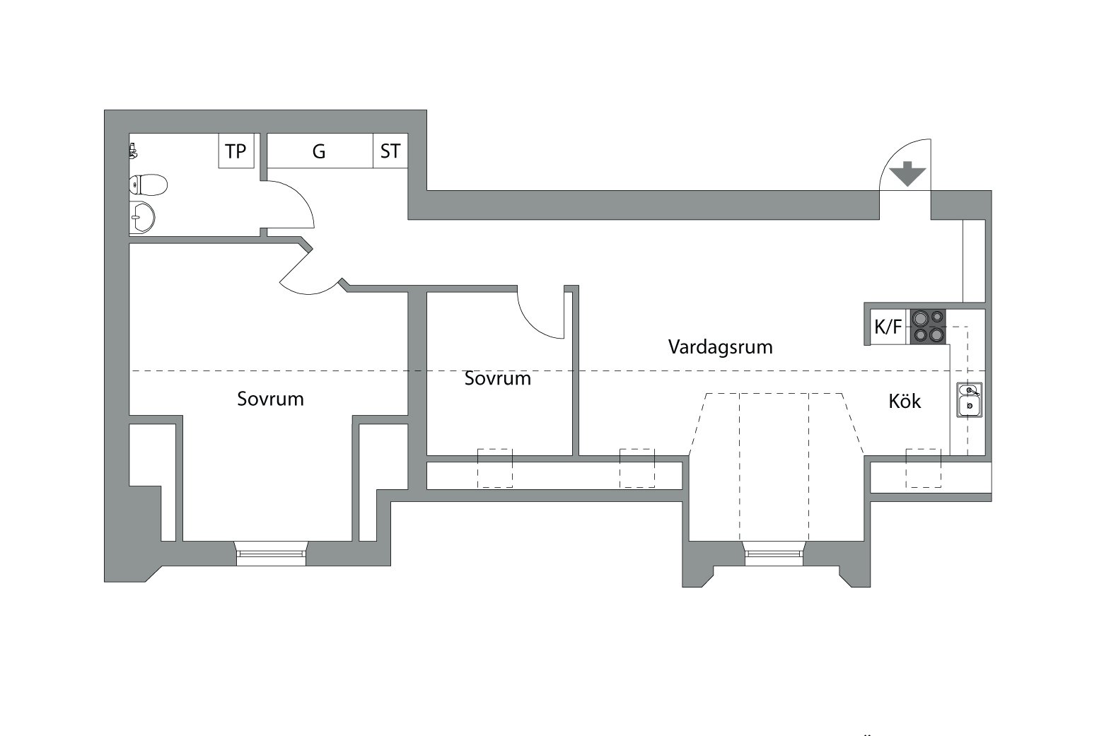Lägenhet, 3 rooms, 86 sqm, Karlskrona