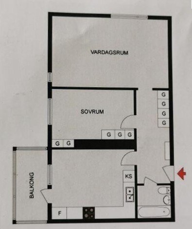 Lägenhet, 2 rooms, 65 sqm, Kista