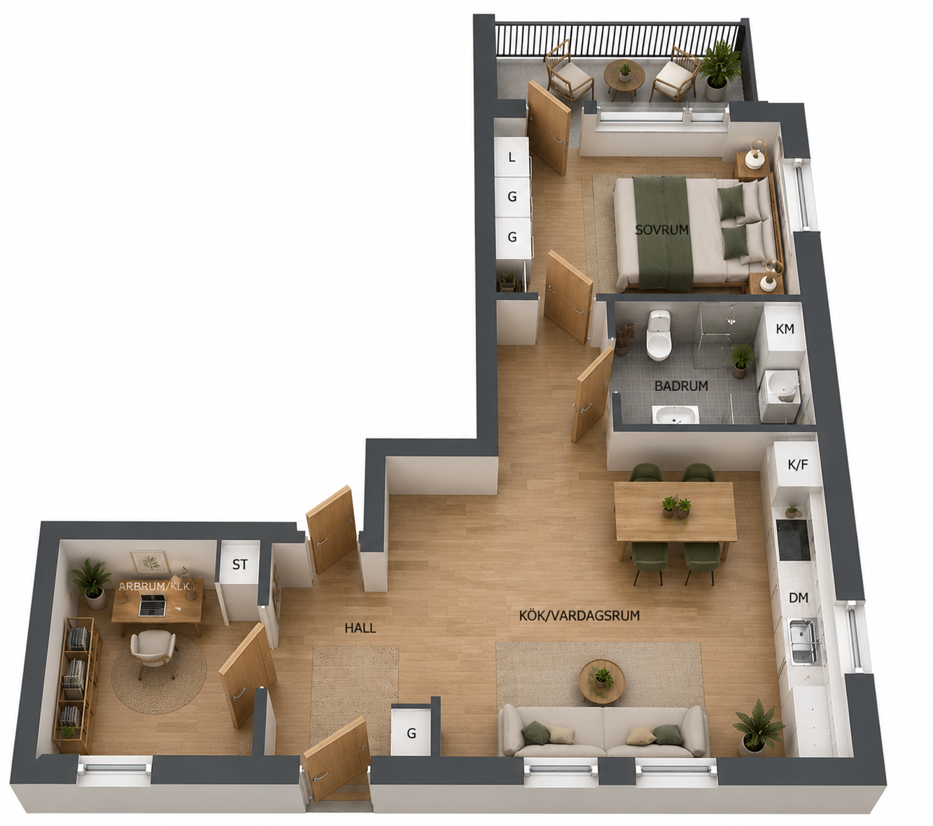 Lägenhet, 3 rooms, 52 sqm, Salem
