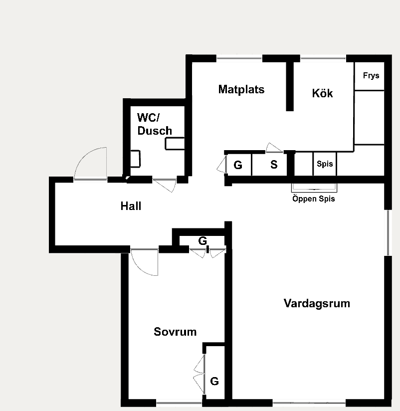 Lägenhet, 3 rooms, 68 sqm, Västervik
