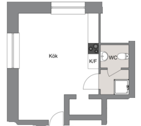 Lägenhet, 1 rooms, 30 sqm, Vollsjö