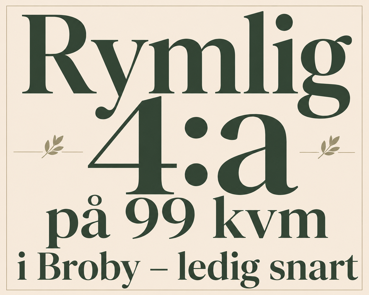 Lägenhet, 4 rooms, 99 sqm, Broby