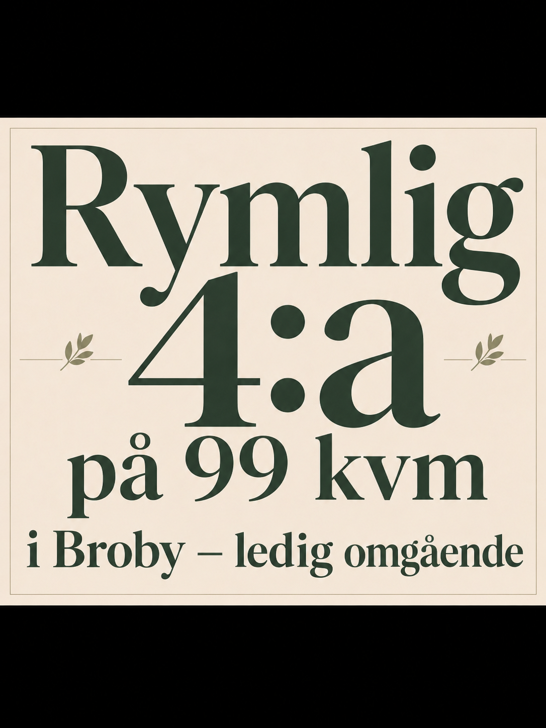 Lägenhet, 4 rooms, 99 sqm, Broby