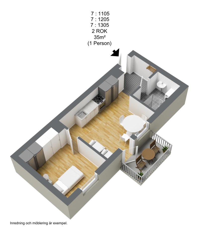 Lägenhet, 2 rooms, 35 sqm, Stockholm