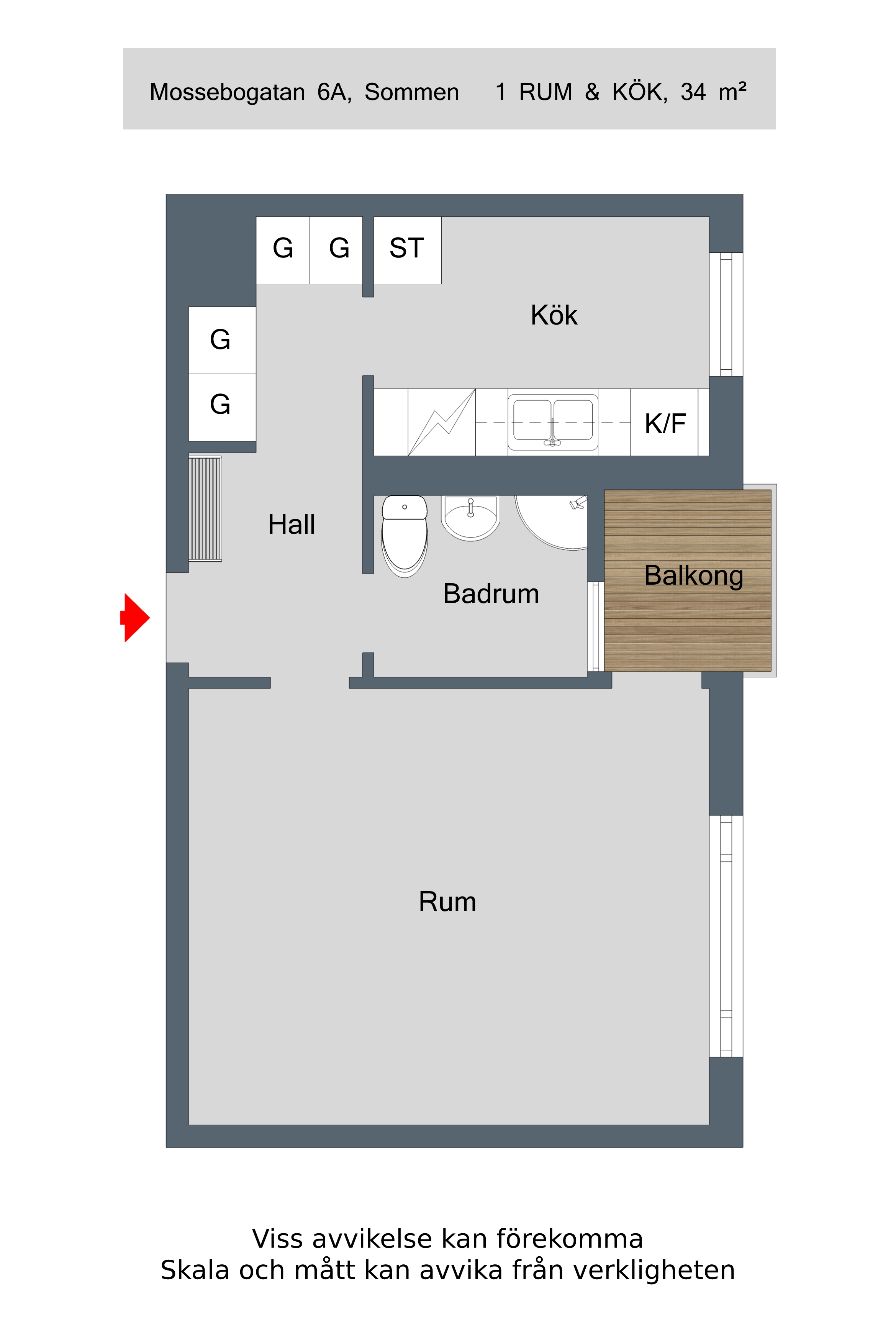 1 rok · 34 m² i Sommen – bild 5
