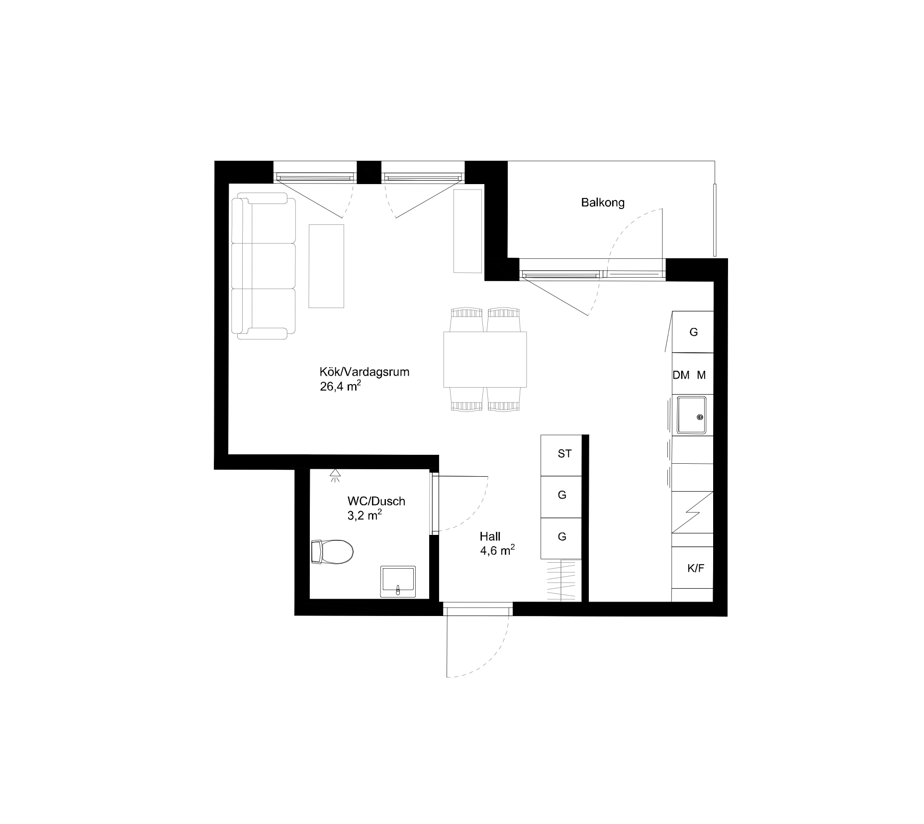 1 rok · 34 m² i Tumba – bild 6