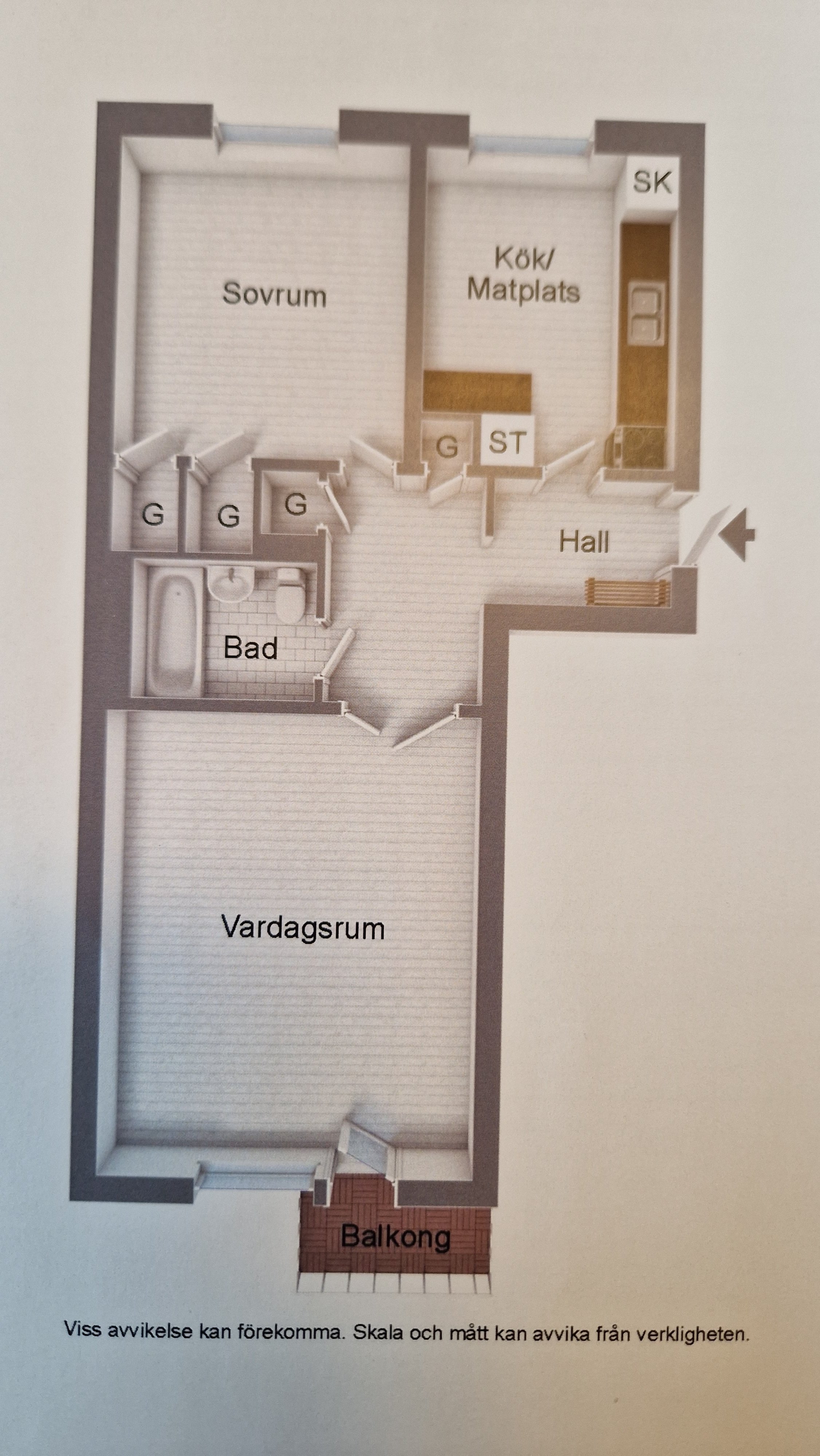 Lägenhet, 2 rooms, 61 sqm, Borås