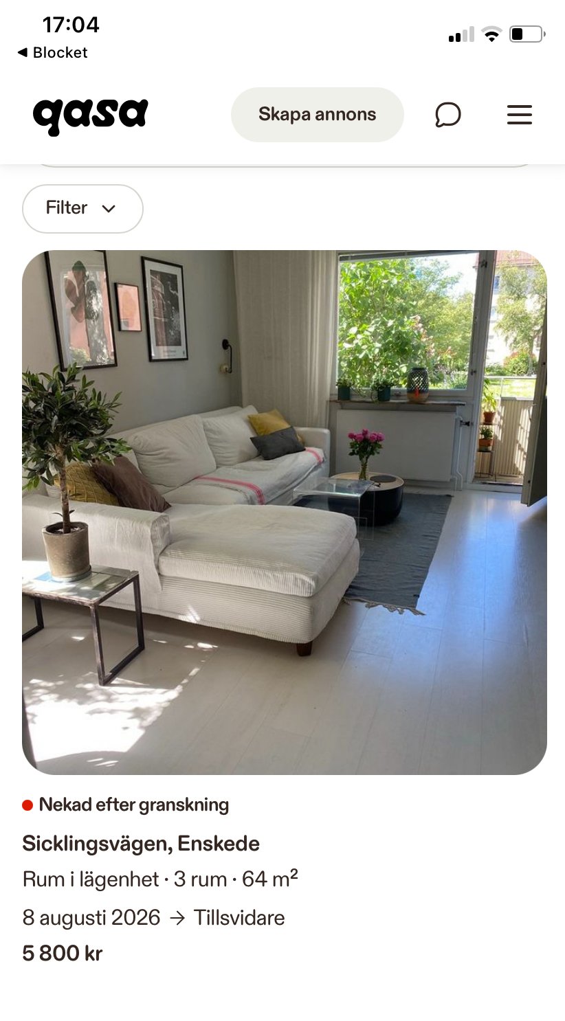 Lägenhet, 1 rooms, 15 sqm, Enskede