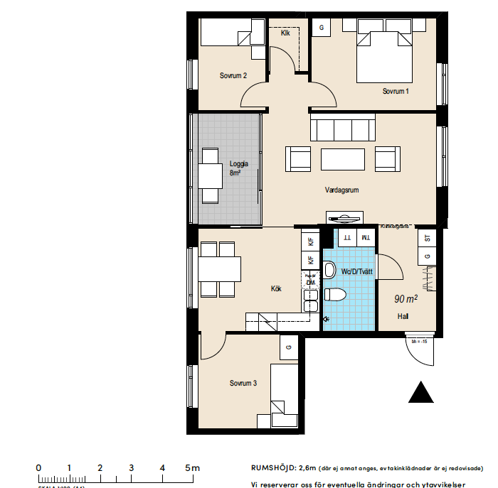 Lägenhet, 4 rooms, 90 sqm, Norrköping