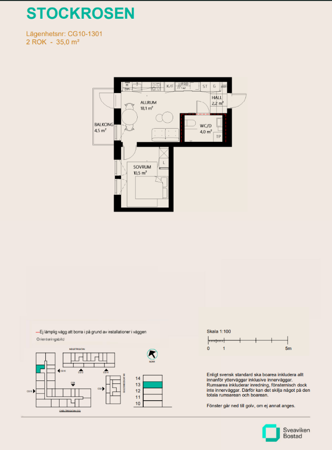 Lägenhet, 2 rooms, 35 sqm, Nyköping