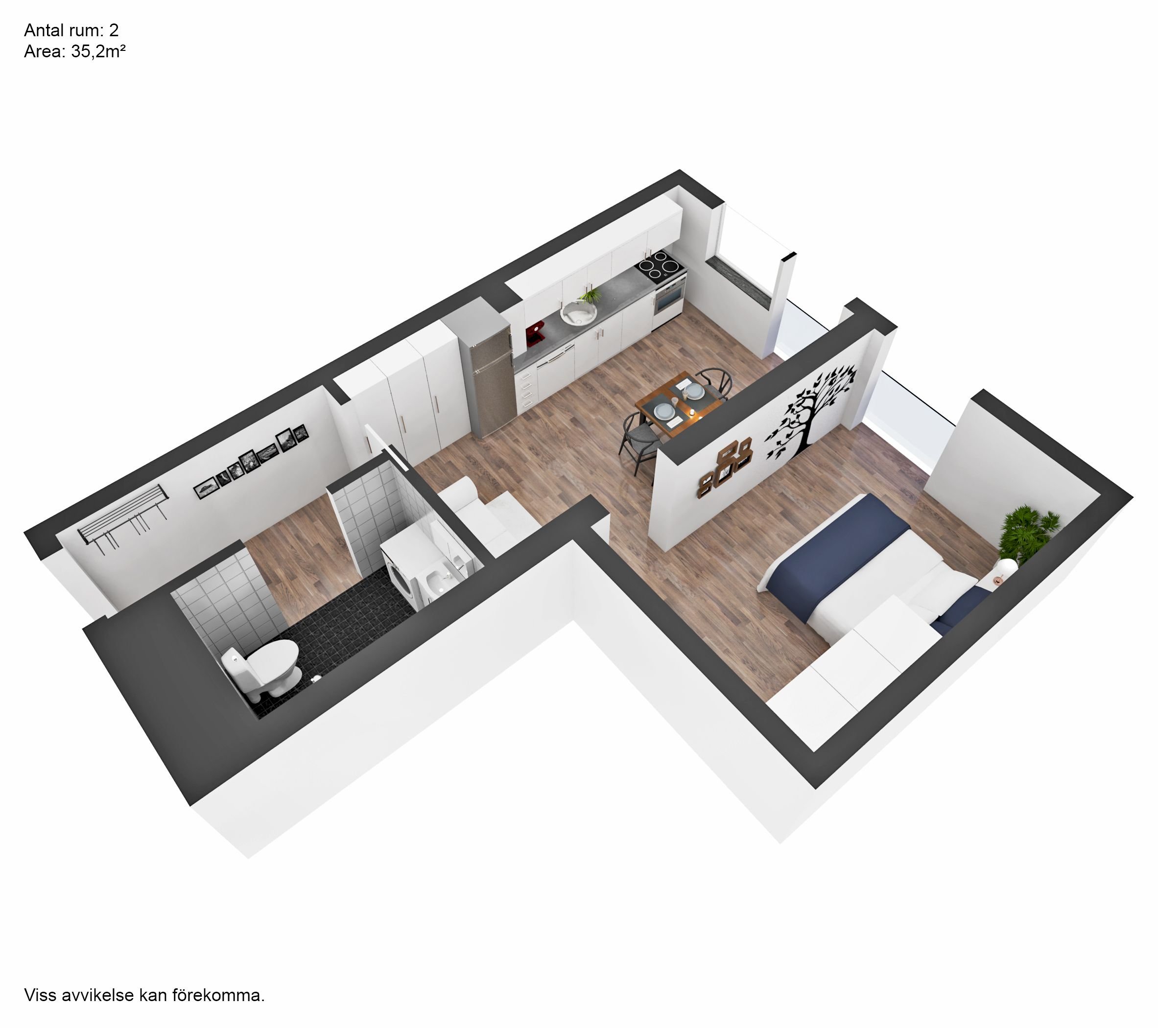 Lägenhet, 2 rum, 36 kvm, Karlstad
