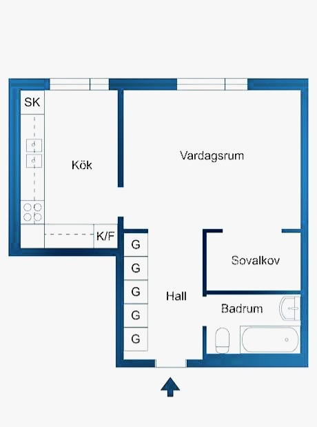 Lägenhet, 2 rooms, 37 sqm, Västerås