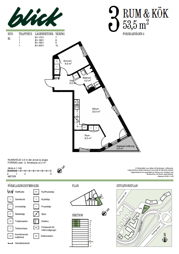 Lägenhet, 3 rooms, 53 sqm, Flemingsberg