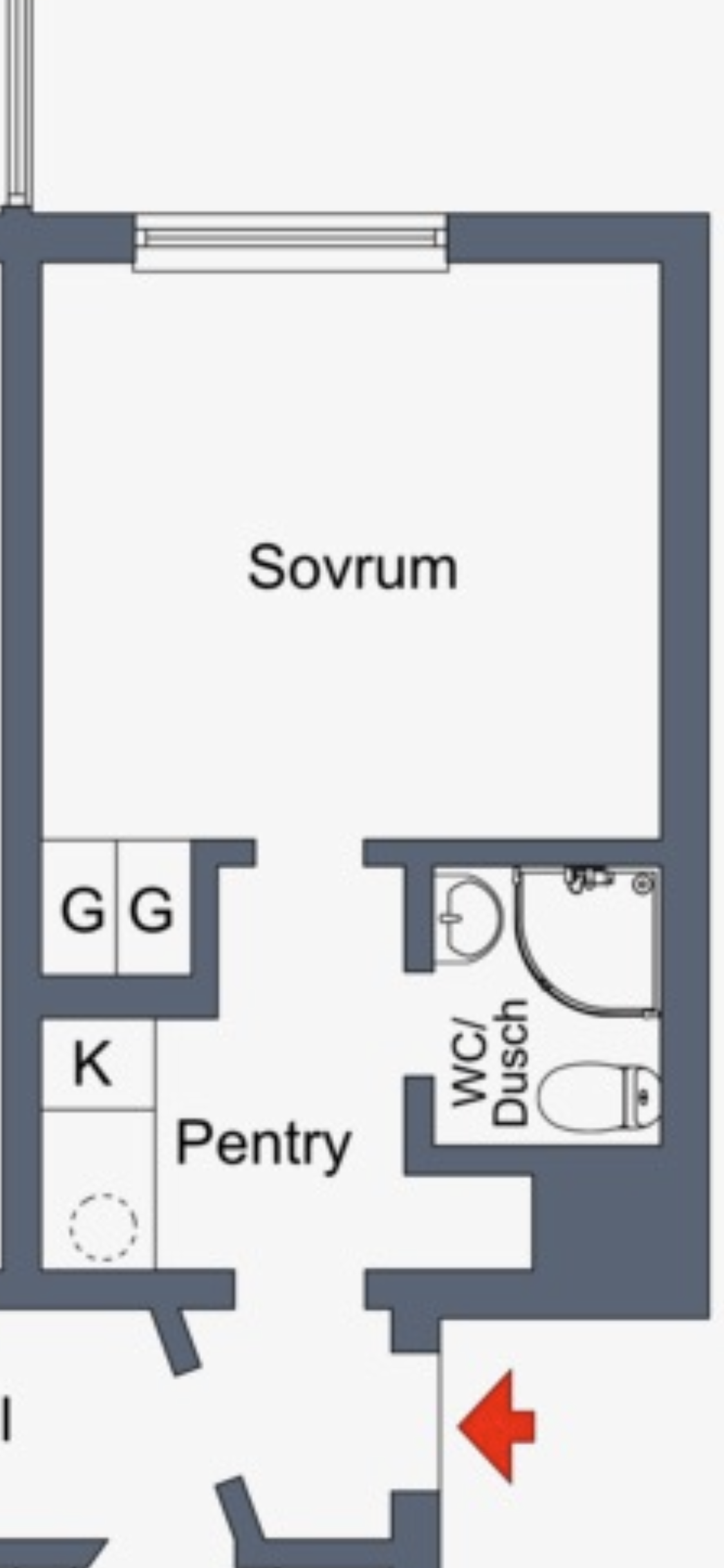 Lägenhet, 1 rooms, 20 sqm, Umeå