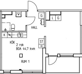 2 rok · 44 m² i Västerås – bild 4
