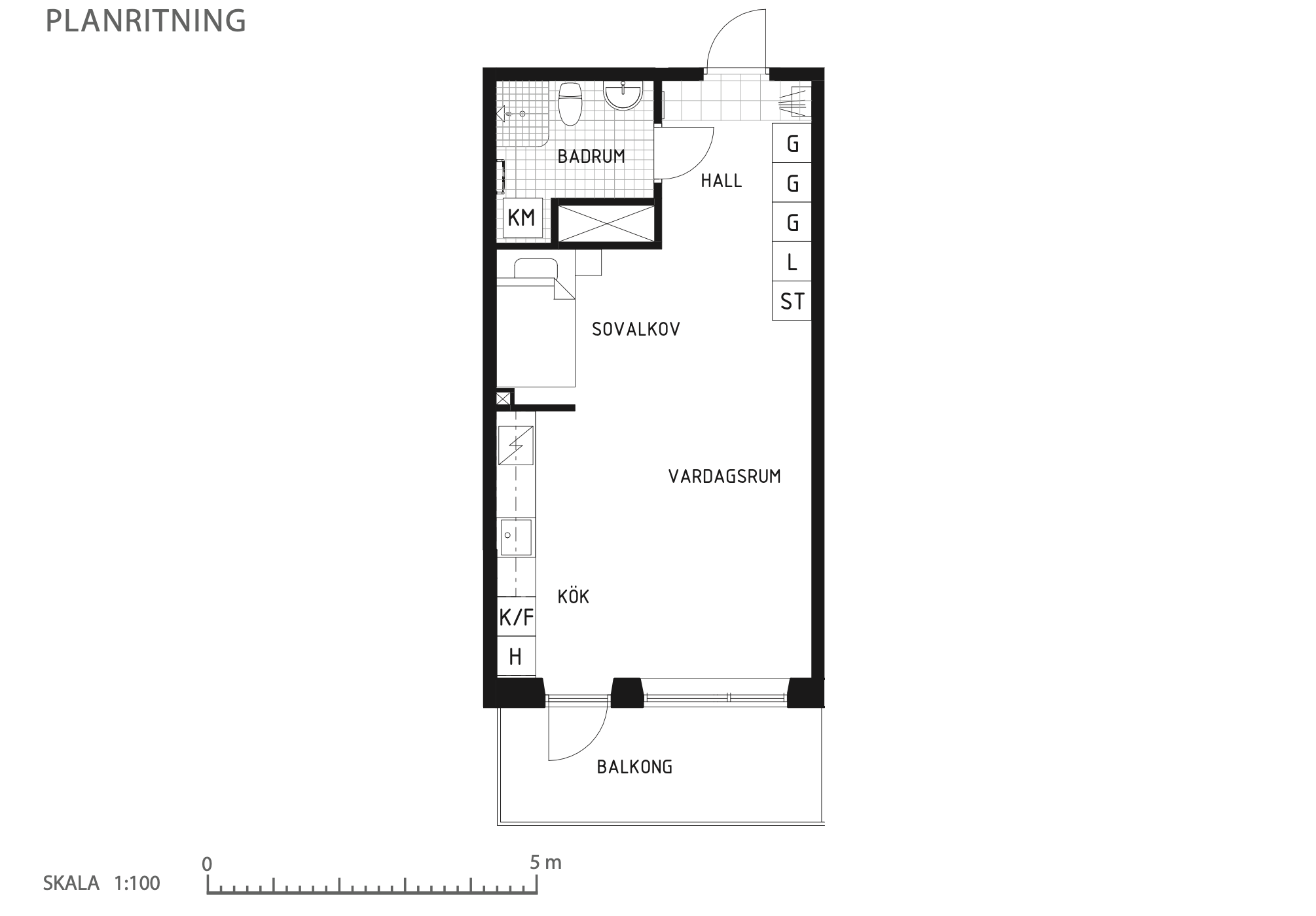 Lägenhet, 1 rooms, 43 sqm, Göteborg