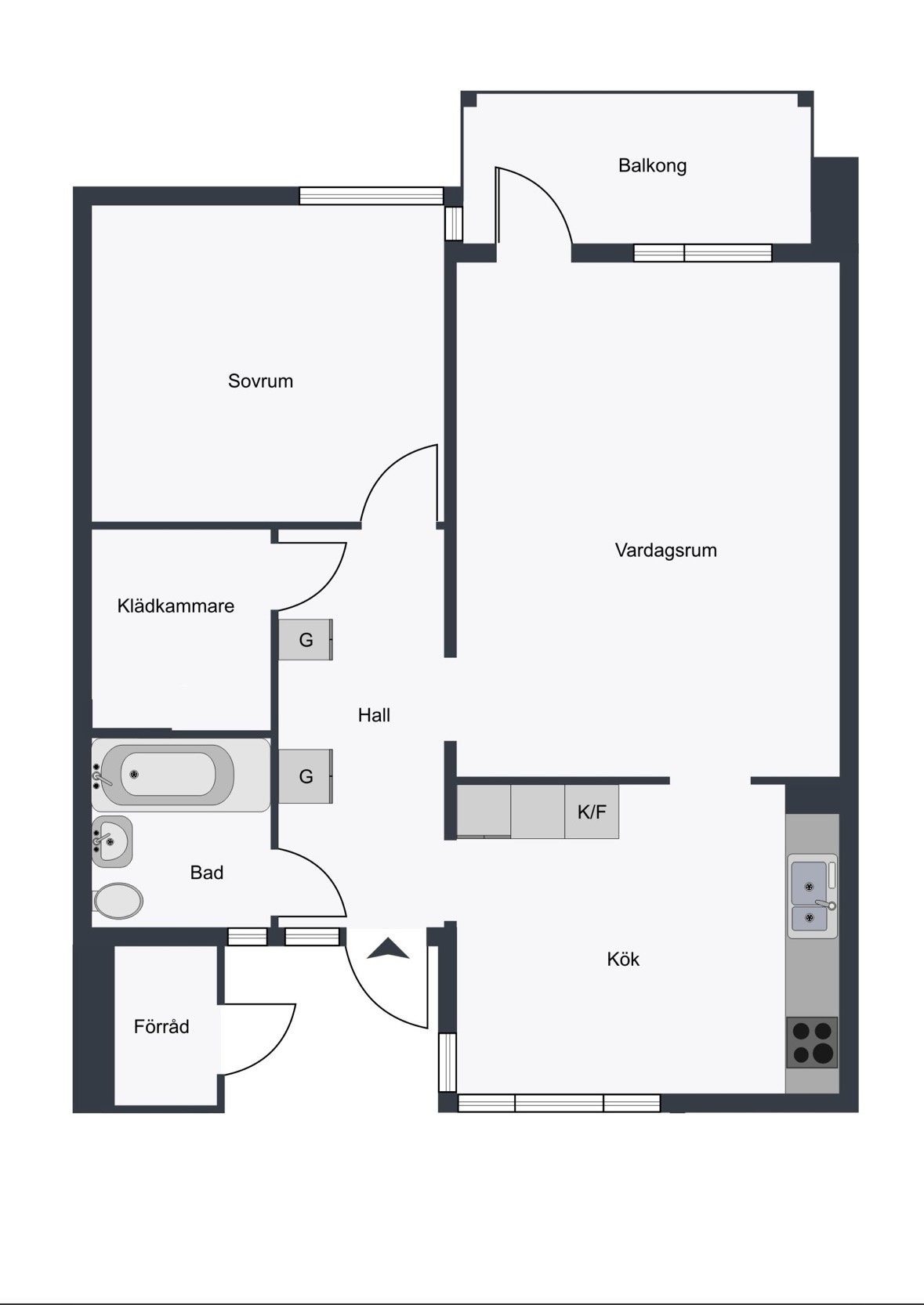 Lägenhet, 2 rum, 60 kvm, Täby