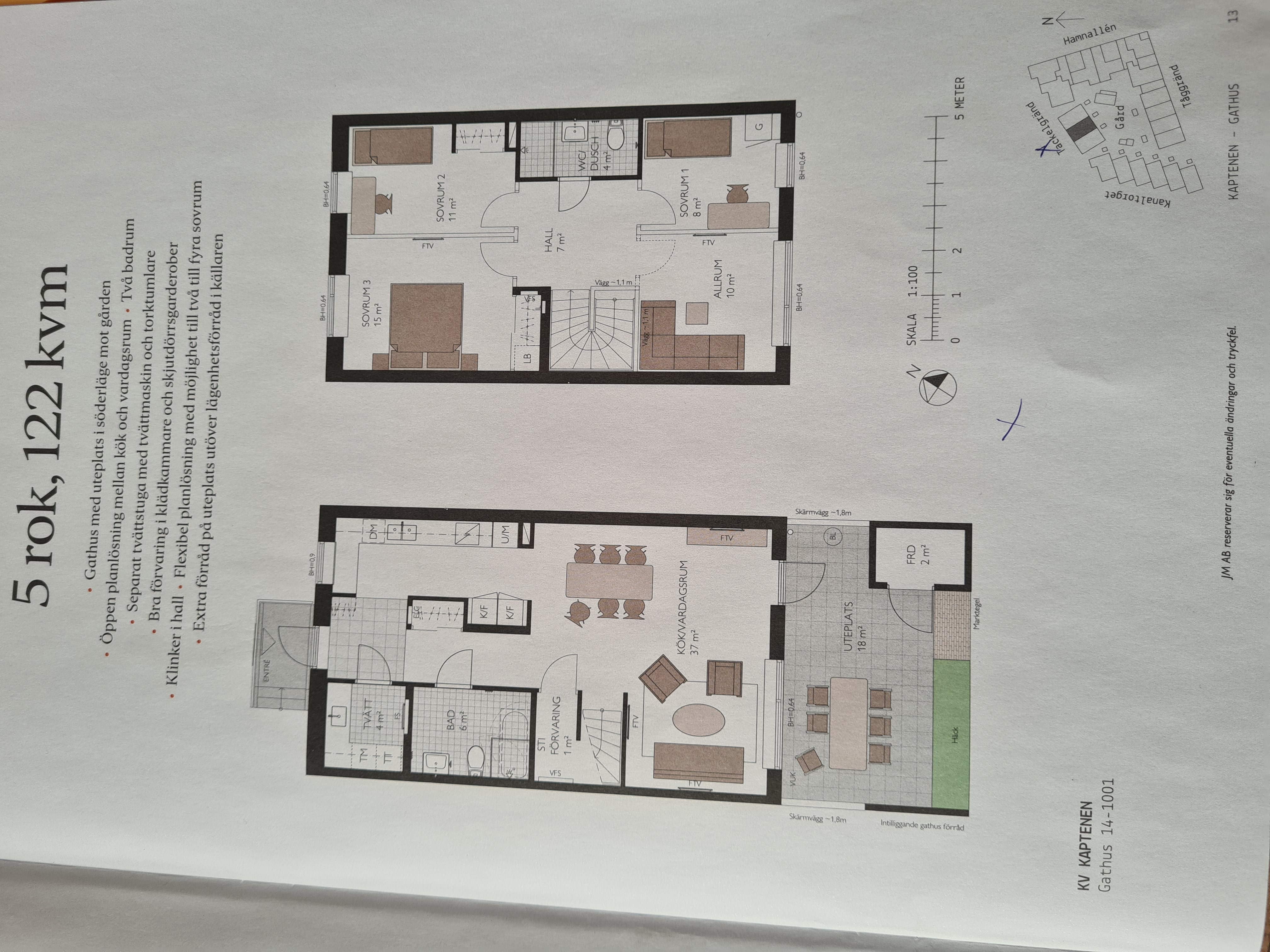 Radhus, 5 rooms, 122 sqm, Lomma