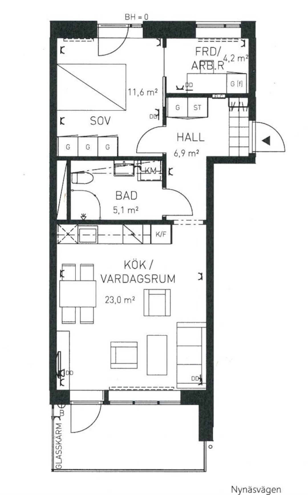 Lägenhet, 2 rooms, 52 sqm, Handen