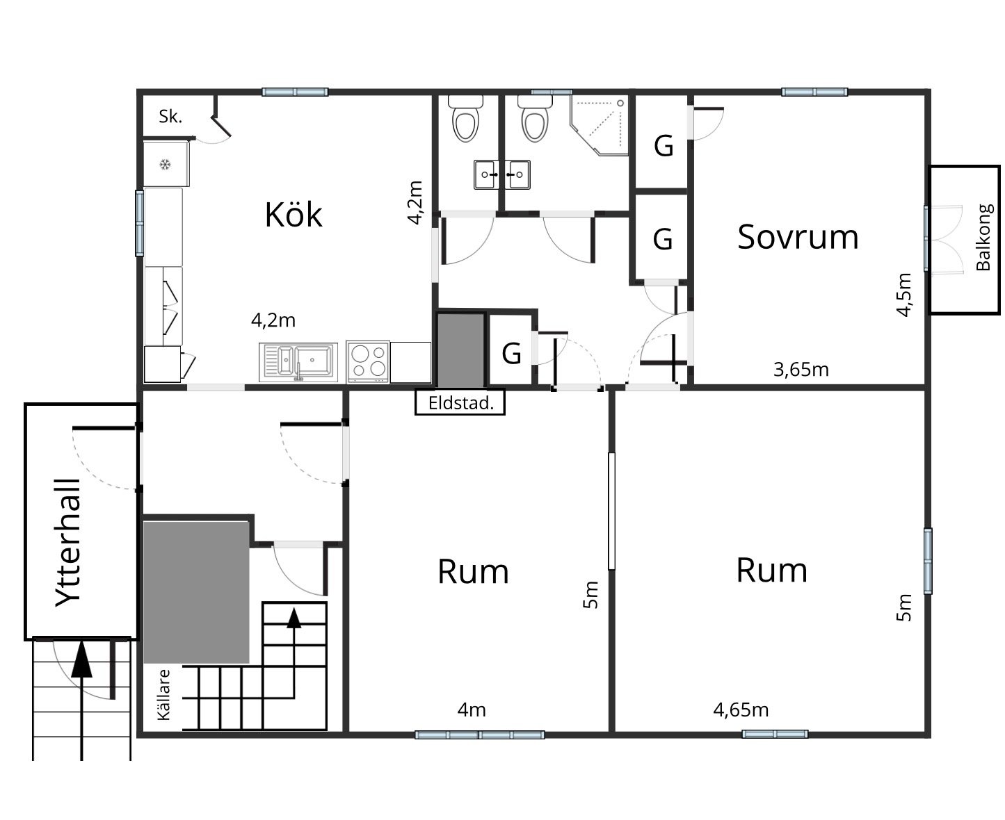 Lägenhet, 3 rooms, 110 sqm, Jönköping