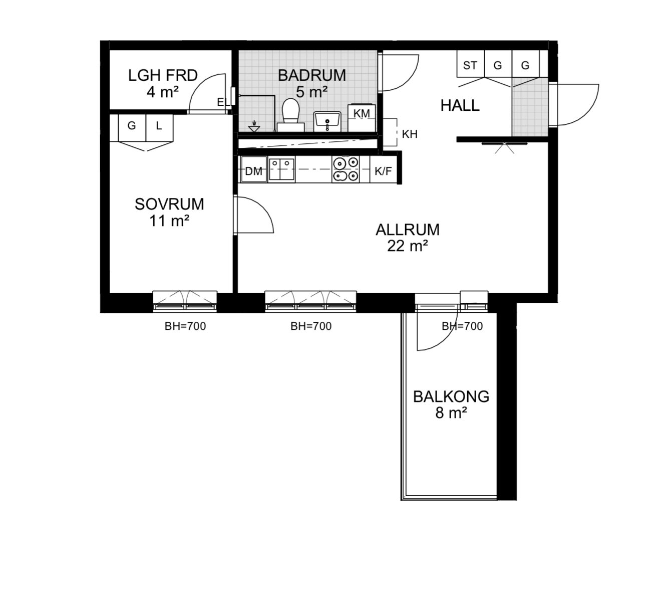 Lägenhet, 2 rooms, 52 sqm, Märsta