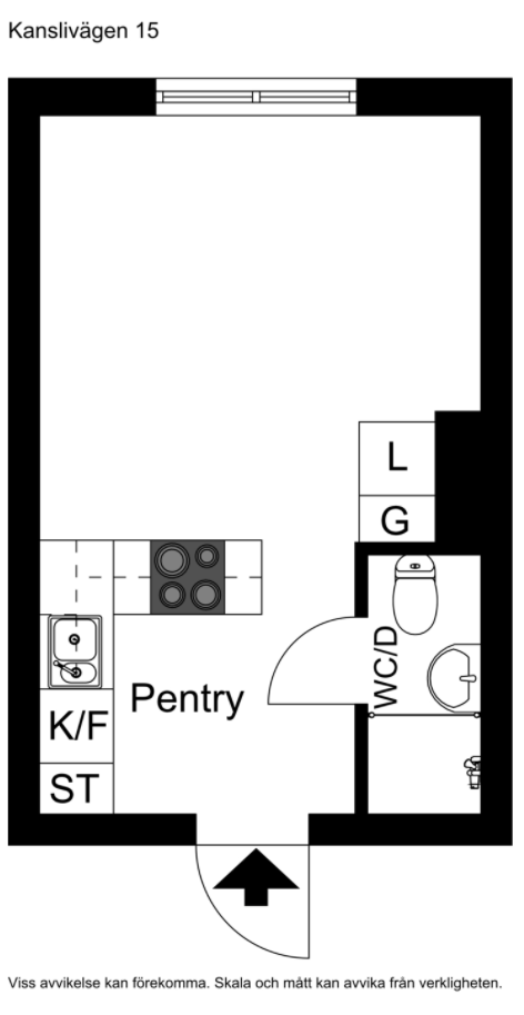 Lägenhet, 1 rooms, 25 sqm, Stockholm