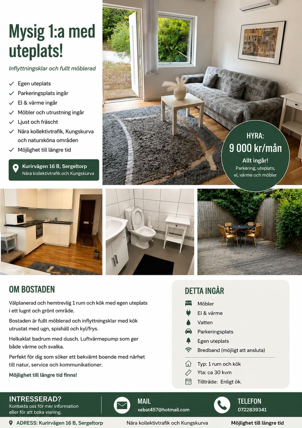 Villa/Hus, 2 rooms, 30 sqm, Segeltorp