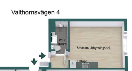 Lägenhet, 1 rum, 20 kvm, Uppsala