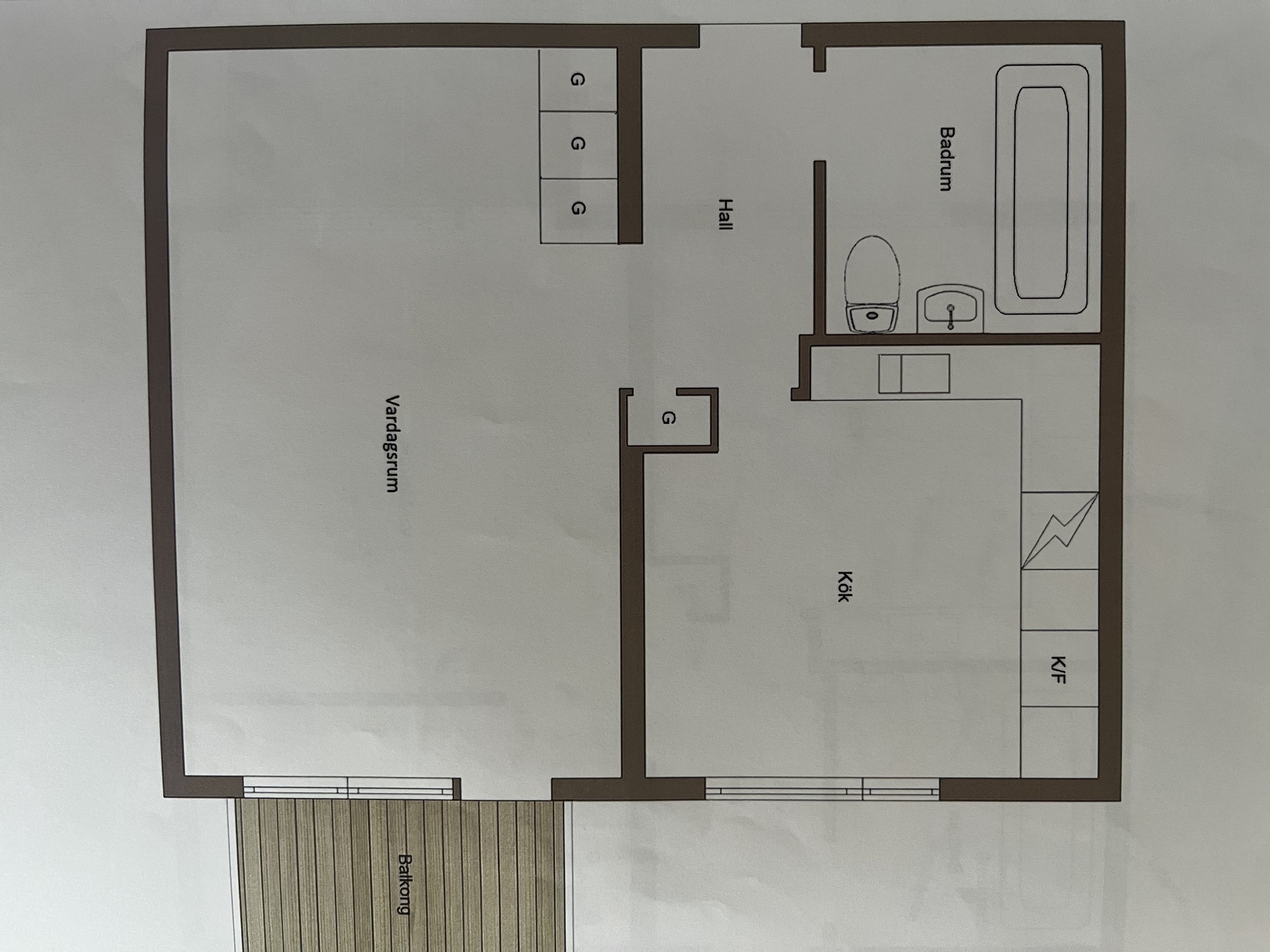 Lägenhet, 1 rooms, 45 sqm, Gävle