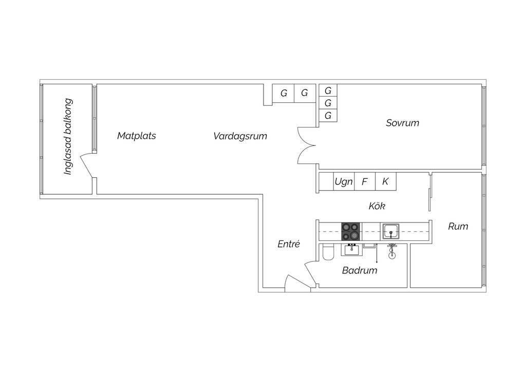 Lägenhet, 3 rum, 68 kvm, Göteborg