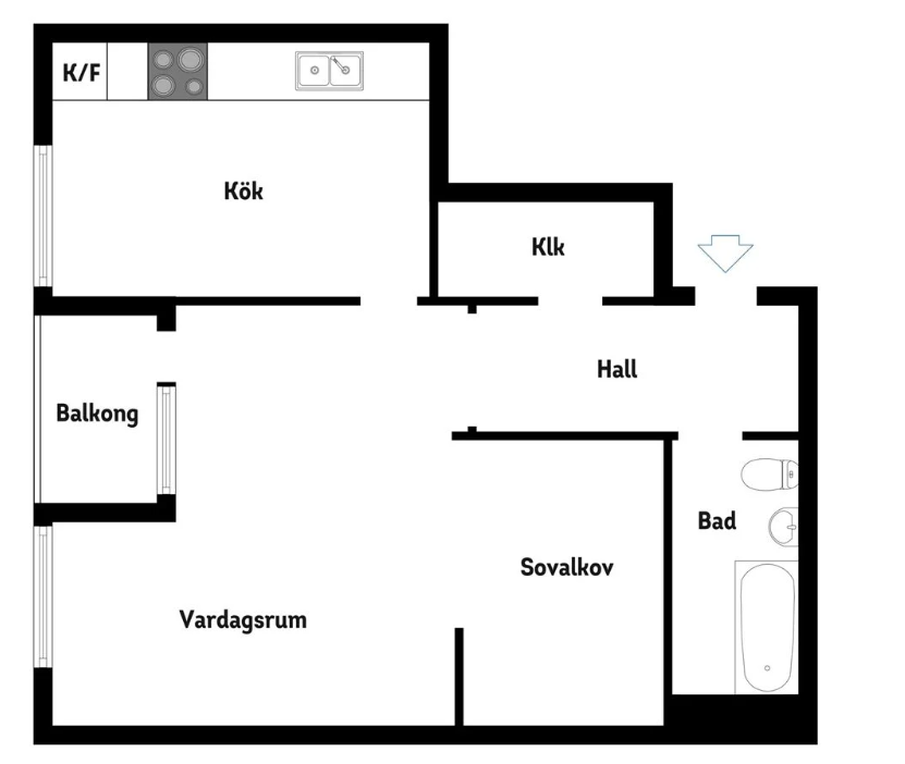 Lägenhet, 1 rooms, 50 sqm, Sundbyberg